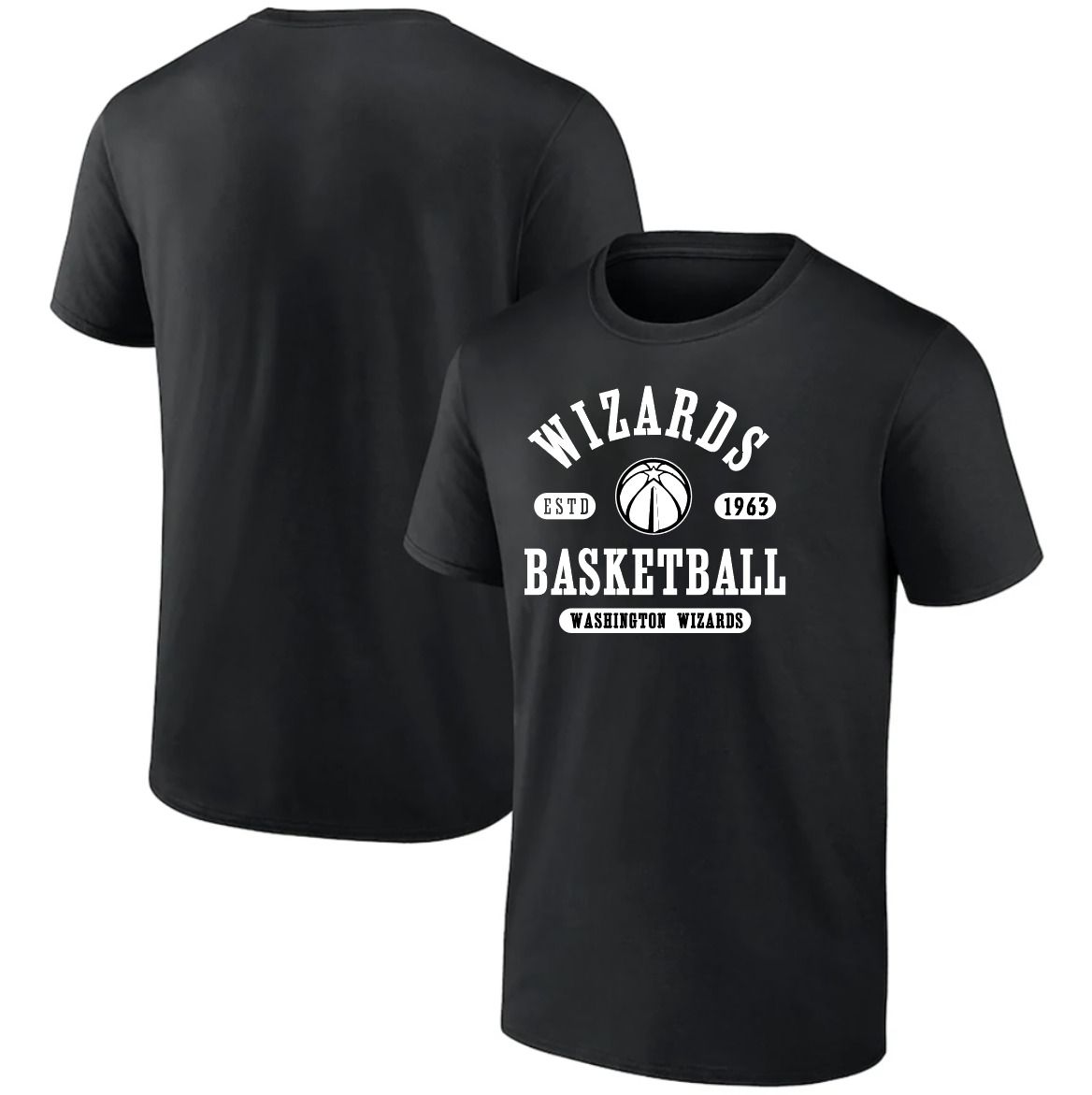 Men 2025 NBA Washington Wizards Black T shirts style 041->nba t-shirts->Sports Accessory
